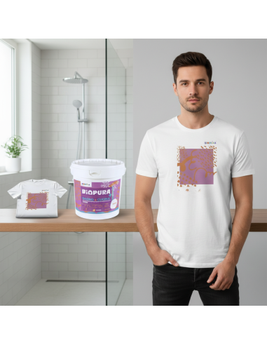 Kit Pittura Antimuffa Traspirante Interni Bagno Cucina 5 L E T-Shirt Soft Chaos
