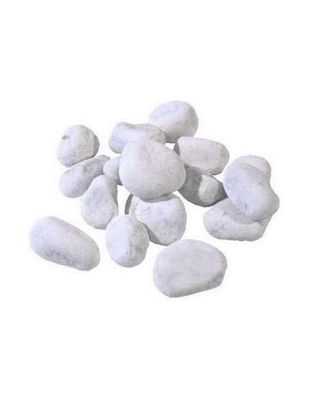 Ciottoli Bianco Granulometria 25/40 Pietre Naturali Decorazione Giardini kg 20