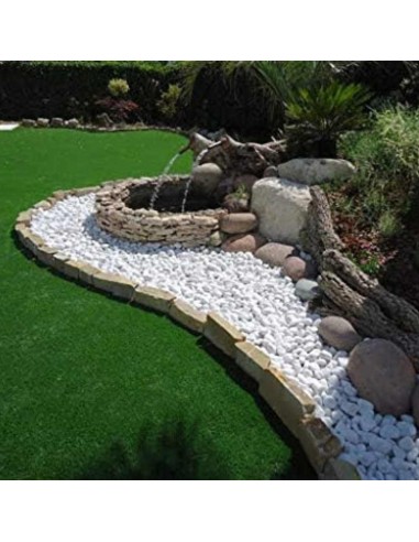 Ciottoli Bianco Granulometria 25/40 Pietre Naturali Decorazione Giardini kg 20