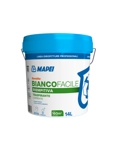 Dursilite Idropittura Traspirante Per Interni Bianco Facile Fustino 14 L