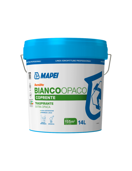 Dursilite Idropittura Traspirante Per Interni Bianco Opaco Fustino 14 L