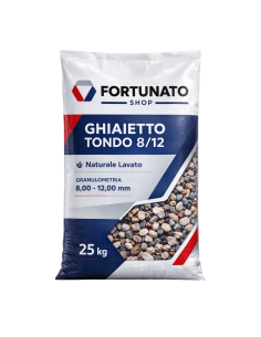 Ghiaino Fiume Dimensione 8/12 mm Inerte Naturale Lavato Vagliato Sacco 25 kg