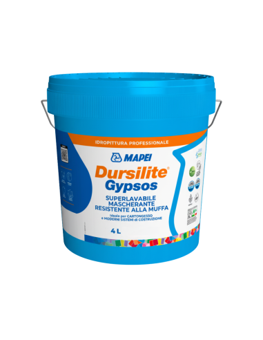 Mapei Dursilite Gypsos 4 L Idropittura Antimuffa Superlavabile Per Cartongesso