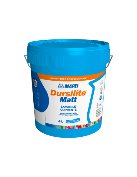 Idropittura Lavabile MAPEI Dursilite Matt White 4 L Finitura Extra Opaca