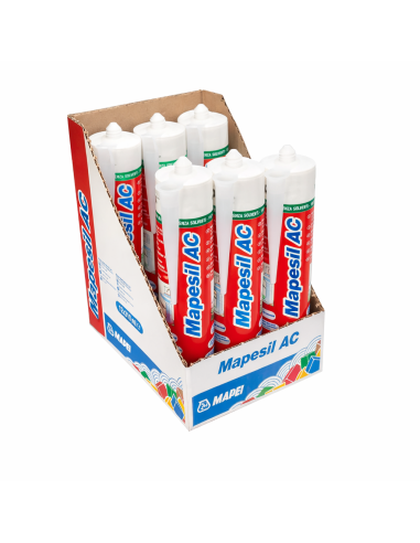 MAPEI Mapesil AC Silicone Acetico  Elastico Resistente Alla Muffa 310 ml 6 Pezzi