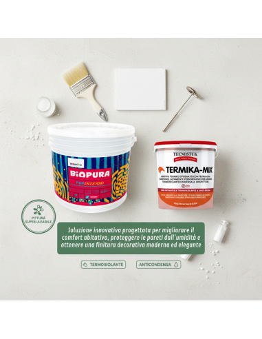 KIT Pittura Colorata POP INTENSO 2,5 L e Additivo Anticondensa TERMIKA-MIX Tecnostuk  1 L