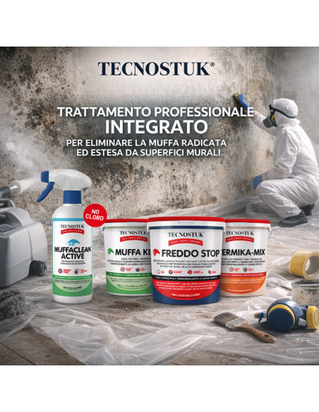KIT Professionale Antimuffa Tecnostuk Per Muffa Molto Radicata Ed Estesa