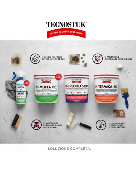 KIT Professionale Antimuffa Tecnostuk Per Muffa Molto Radicata Ed Estesa