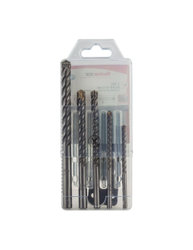 Fischer Kit 5 Punte Trapano D-SDX A Quattro Taglienti 5-12 mm Per Muro