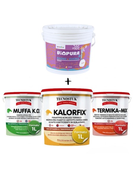 KIT Per Muffa Poco Radicata Tecnostuk Con Pittura Cromika Bianca 2,5 L