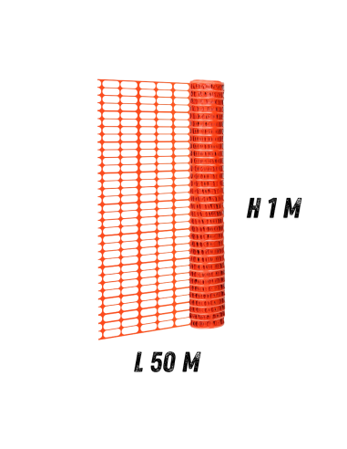 FORTUNATO Rete In Pvc Per Recinzione Colore Arancione Rotolo 1 x 50 m (50 mq)