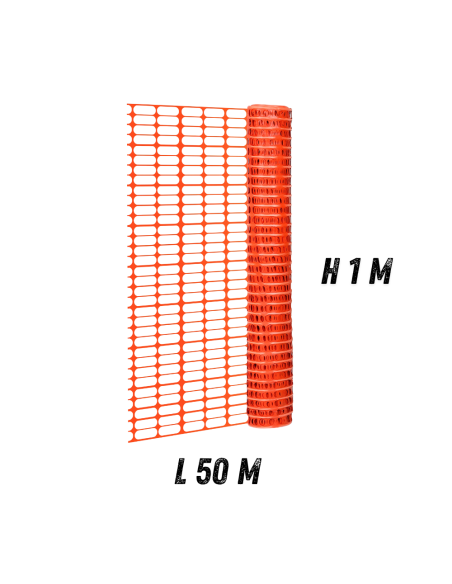 FORTUNATO Rete In Pvc Per Recinzione Colore Arancione Rotolo 1 x 50 m (50 mq)