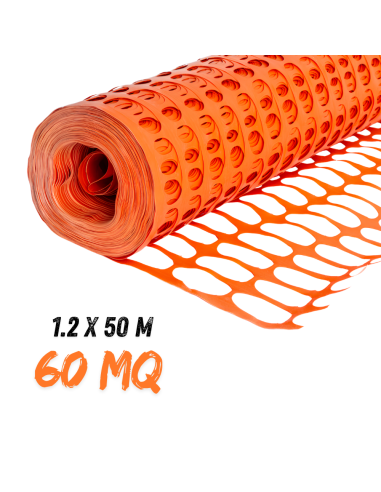 FORTUNATO Rete In Pvc Per Recinzione Colore Arancione Rotolo 1.2 x 50 m (60 mq)