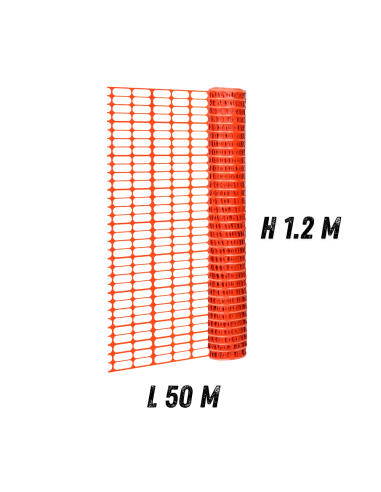 FORTUNATO Rete In Pvc Per Recinzione Colore Arancione Rotolo 1.2 x 50 m (60 mq)