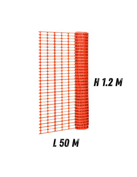 FORTUNATO Rete In Pvc Per Recinzione Colore Arancione Rotolo 1.2 x 50 m (60 mq)