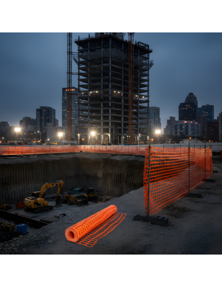 FORTUNATO Rete In Pvc Per Recinzione Colore Arancione Rotolo 1.2 x 50 m (60 mq)