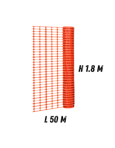 FORTUNATO Rete In Pvc Per Recinzione Colore Arancione Rotolo 1.8 x 50 m (90 mq)