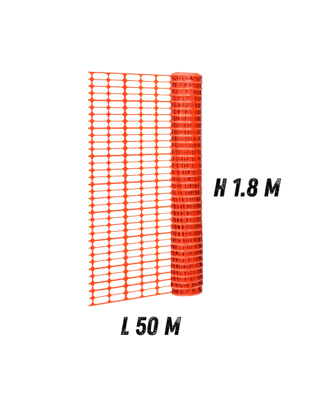 FORTUNATO Rete In Pvc Per Recinzione Colore Arancione Rotolo 1.8 x 50 m (90 mq)