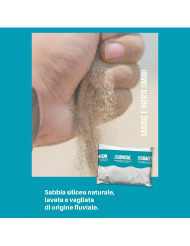 Sabbia Fine Silicea Naturale Grana 0-0,6 mm Finitura Superfici Sacco kg 25