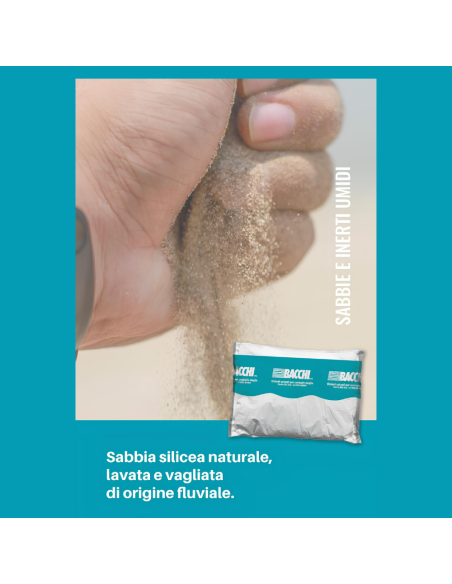 Sabbia Fine Silicea Naturale Grana 0-0,6 mm Finitura Superfici Sacco kg 25