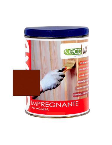 Impregnante Soluzione Acrilica Fondo Protettivo Legno Colore Mogano Ecolux