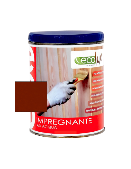 Impregnante Soluzione Acrilica Fondo Protettivo Legno Colore Mogano Ecolux