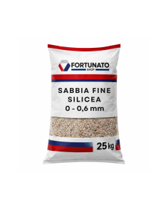 Sabbia Silicea Fine Granulometria 0-0,6 mm Finitura Superfici Sacco kg 25