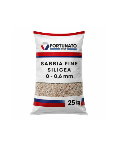 Sabbia Silicea Fine Granulometria 0-0,6 mm Finitura Superfici Sacco kg 25