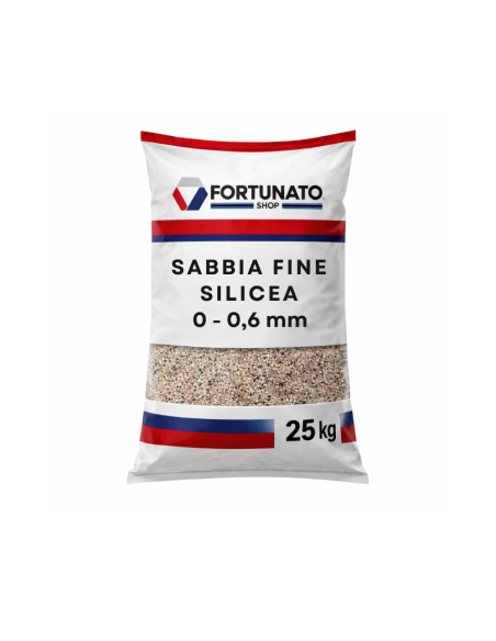 Sabbia Silicea Fine Granulometria 0-0,6 mm Finitura Superfici Sacco kg 25