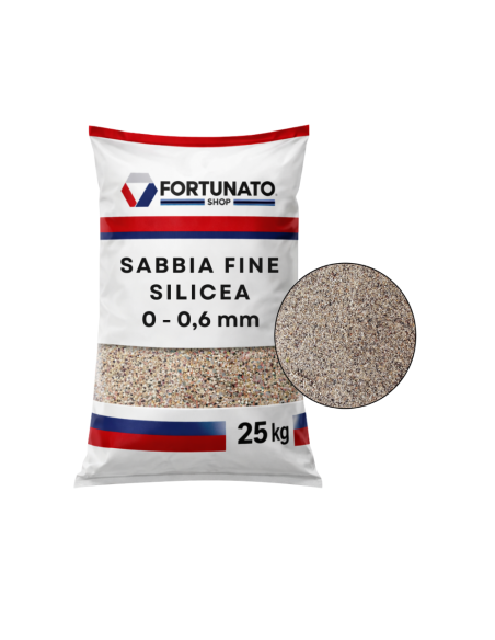 Sabbia Silicea Fine Granulometria 0-0,6 mm Finitura Superfici Sacco kg 25