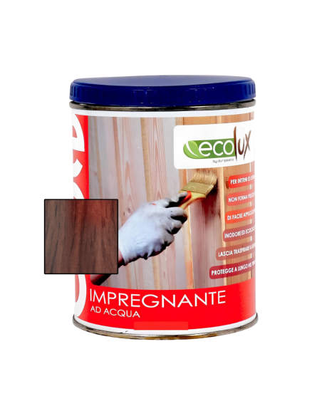 Impregnante Fondo Protettivo Acrilico Pigmentato Noce Bruno Per Legno Ecolux