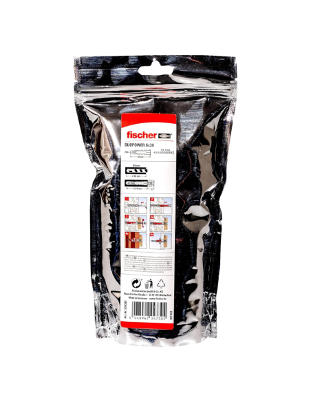 Fischer Big Pack DUOPOWER 6 x 30 mm 240 Tasselli Universali Per Fissaggio 
