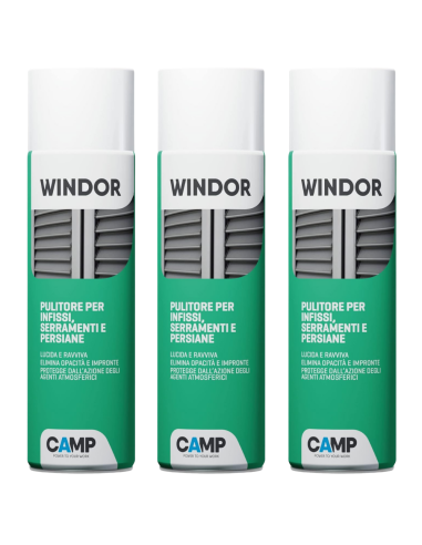 Windor Spray Lucida E Ravviva Infissi E Serramenti 500 ml 3 Pezzi - CAMP