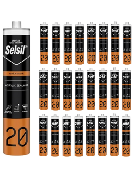 KIT 25 Pezzi Silicone Acrilico Verniciabile Bianco Impermeabilizzante 310 ml 
