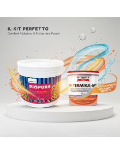 KIT Pittura Colorata POP INTENSO 2,5 L e Additivo Anticondensa TERMIKA-MIX Tecnostuk  1 L 2