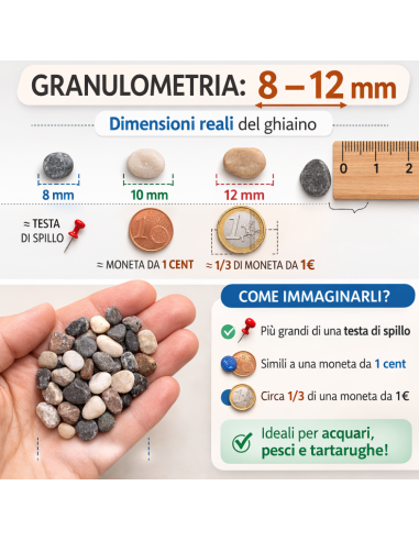 Ciottoli Di Fiume Naturali Per Acquari D’Acqua Dolce 25 kg
