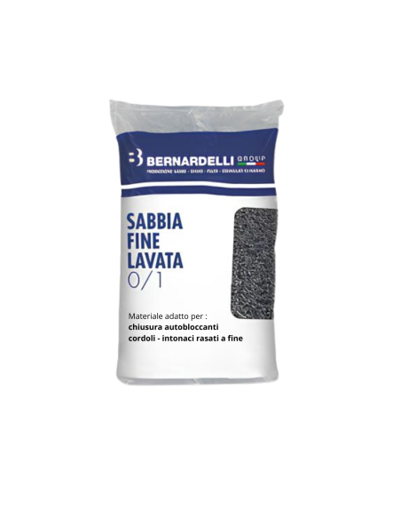 Sabbia Fine Lavata 0/1 Del Po Per Produzione Malte Intonaci Rasanti Sacco 25 kg
