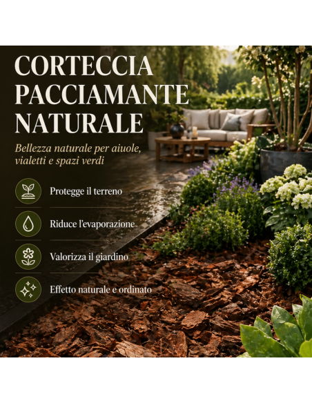 Corteccia Pacciamante Naturale Profumo di Bosco Per Giardini 60 L