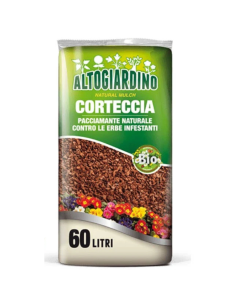 Corteccia Vegetale Pacciamante Naturale Per Giardino 60 L