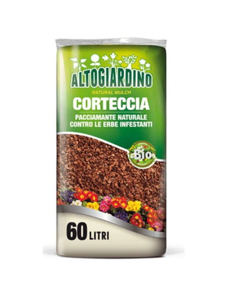 Corteccia Vegetale Pacciamante Naturale Per Giardino 60 L