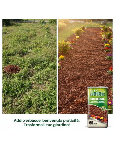 Corteccia Vegetale Pacciamante Naturale Per Giardino 60 L