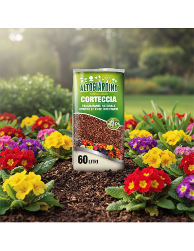 Corteccia Vegetale Pacciamante Naturale Per Giardino 60 L