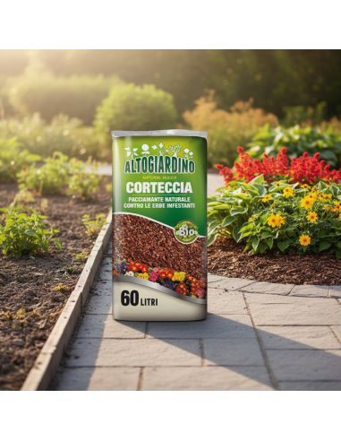 Corteccia Vegetale Pacciamante Naturale Per Giardino 60 L