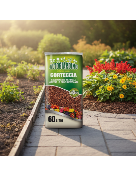 Corteccia Vegetale Pacciamante Naturale Per Giardino 60 L