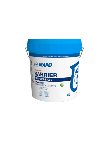 MAPEI Dursilite Barrier Pittura Murale Per Interni Lavabile Contro Le Muffe 4 L