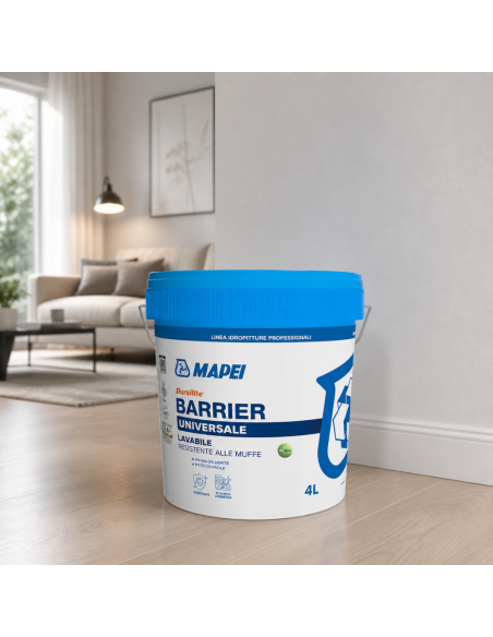 MAPEI Dursilite Barrier Pittura Murale Per Interni Lavabile Contro Le Muffe 4 L