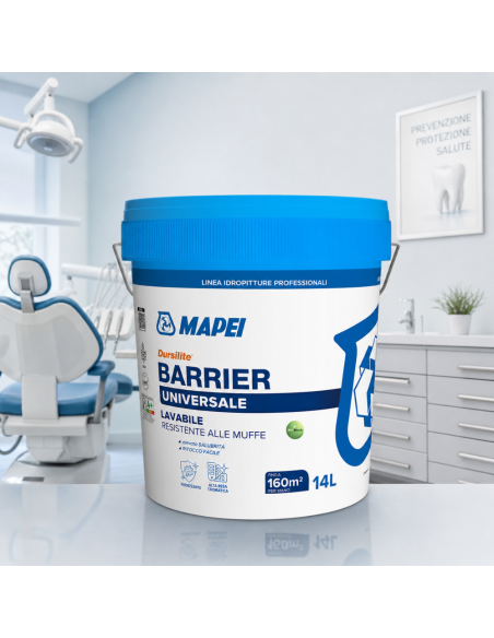 MAPEI Dursilite Barrier Pittura Murale Per Interni Lavabile Contro Le Muffe 14L
