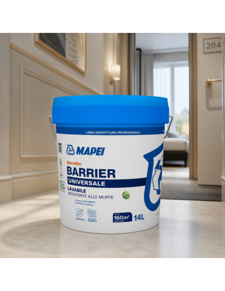 MAPEI Dursilite Barrier Pittura Murale Per Interni Lavabile Contro Le Muffe 14L