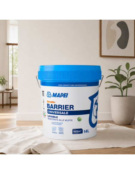 MAPEI Dursilite Barrier Pittura Murale Per Interni Lavabile Contro Le Muffe 14L