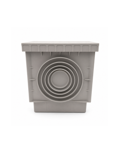 Pozzetto In PVC 200x200 mm Con Chiusino Grigio Per Acqua Piovana - FORTUNATO